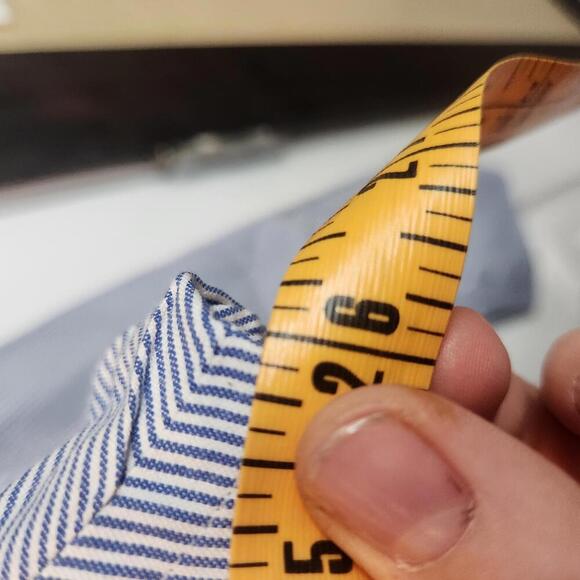 Brooks Brothers Men's Blue Striped Long Sleeve Dress Shirt Size 17-35 Slim Fit - Picture 7 of 9